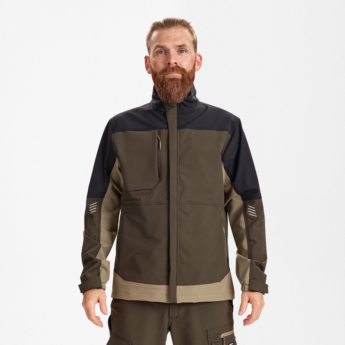Engel Entire werkjack met 4-weg stretch 1337-234 - Forest Green / Black - 6XL