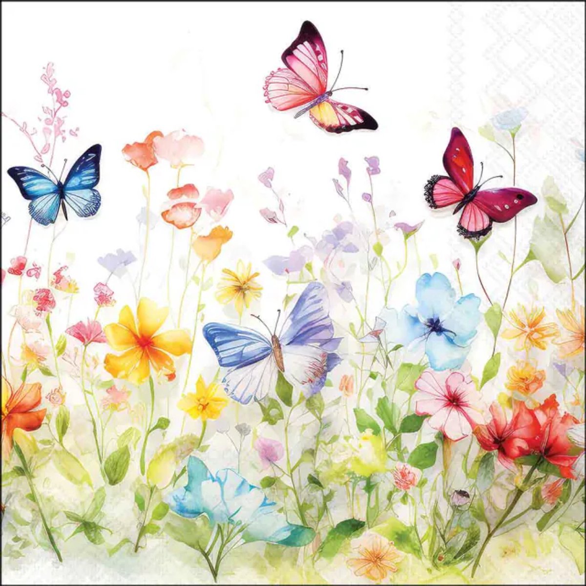Ambiente - Servetten - 33 x 33 cm - Butterflies in Field
