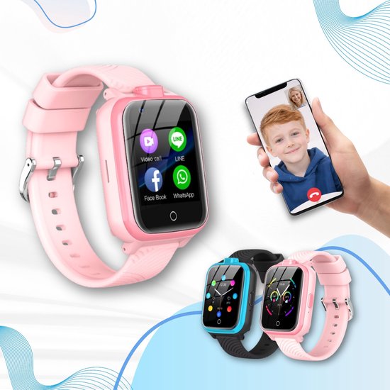 Setano GPS Kinder Smartwatch 4G Kinderhorloge Videobellen, SOS-Knop & GPS Tracker Met Simkaart, SMS, HD Camera, Verstelbare Polsband Spatwaterdicht - kindersmartwatche vergelijking