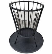 Vuurkorf met Bodemplaat - Vonkenscherm - Diameter 40 cm - Staal -Zwart
