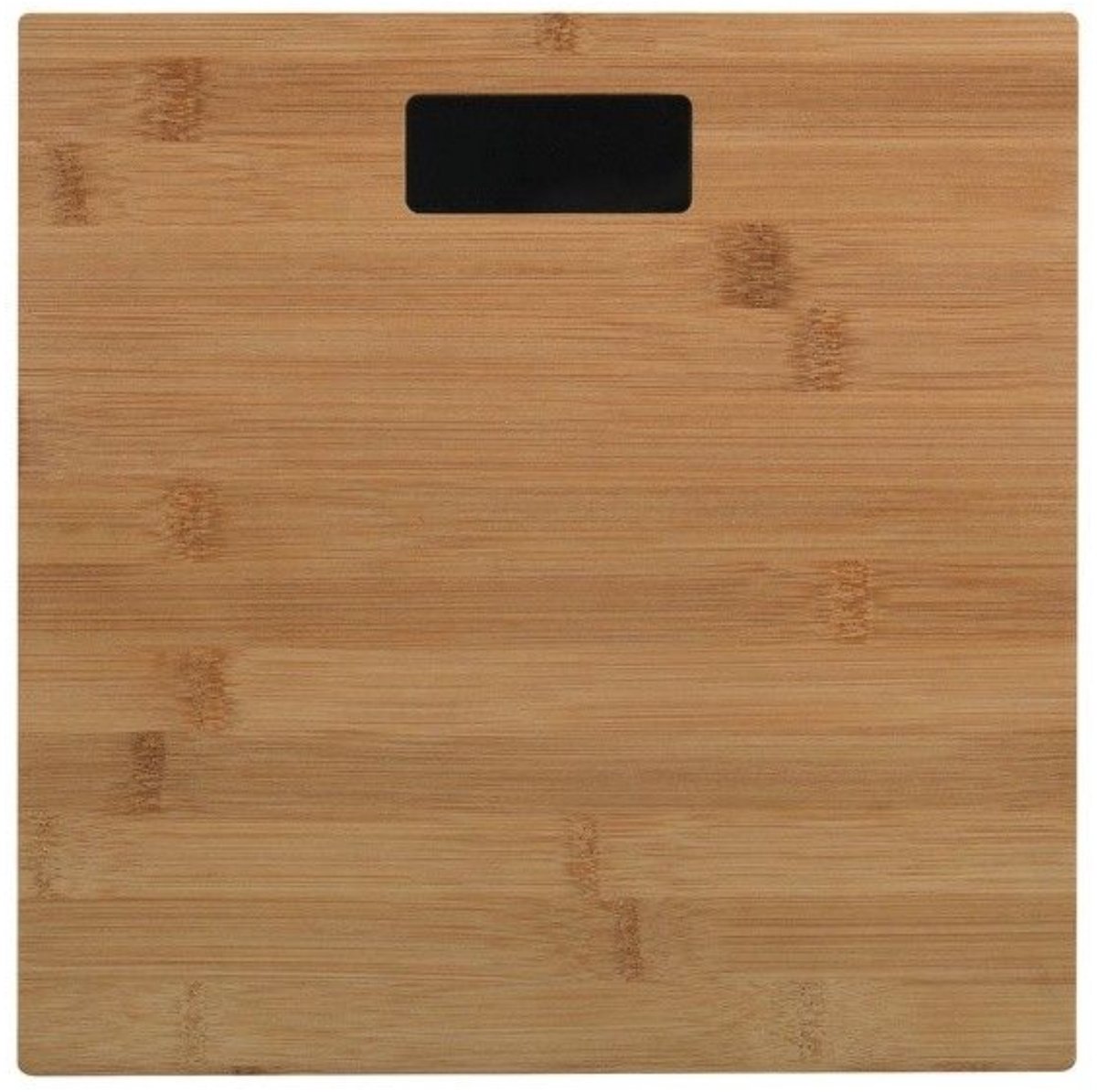 MSV Personen weegschaal - Bamboe hout look - glas - 28 x 28 cm - digitaal - personenweegschalen