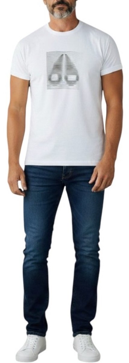 Moose Knuckles Heren T-shirt Wit M16MT729/891 Raydaze Tee