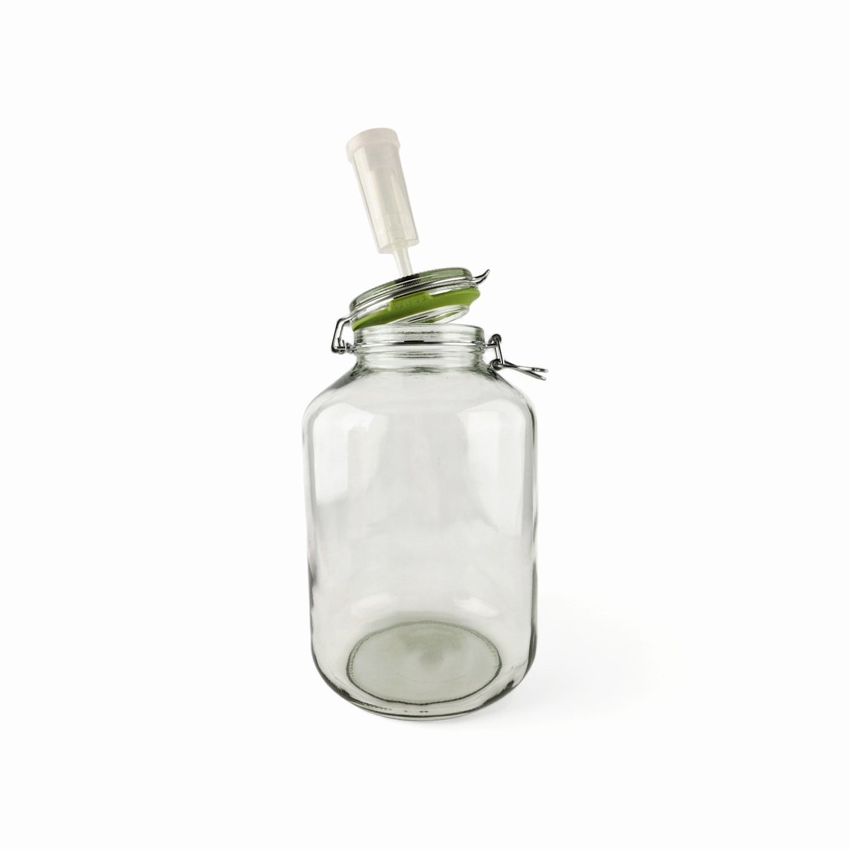 FERM fermentatiepot 4,8L met waterslot - én unieke FERMentatiering inhoud 4,8 liter - fermentatieset - glazen beugelpot met waterslot - - voedselveilig fermenteren