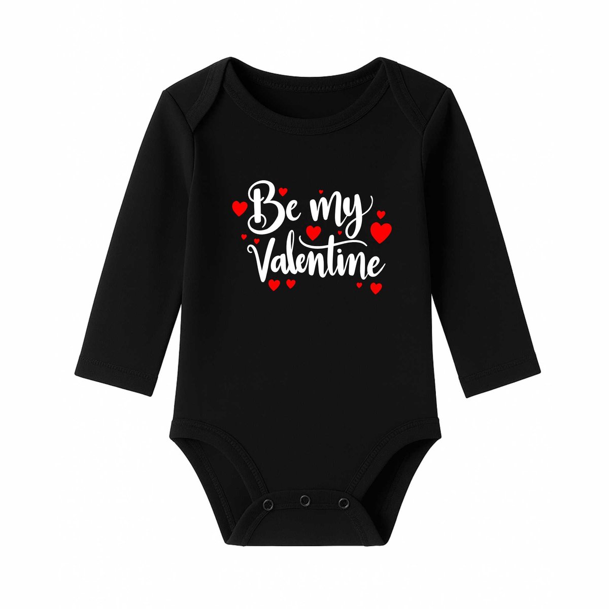 Romper Be my valentine - zwart - lange mouw