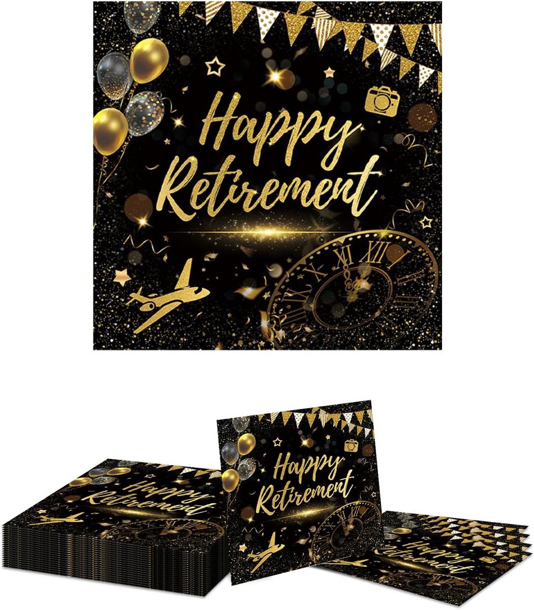 Decoratieve Servetten Pensioen Zwart Goud 20 Stuks voor Feestdecoratie