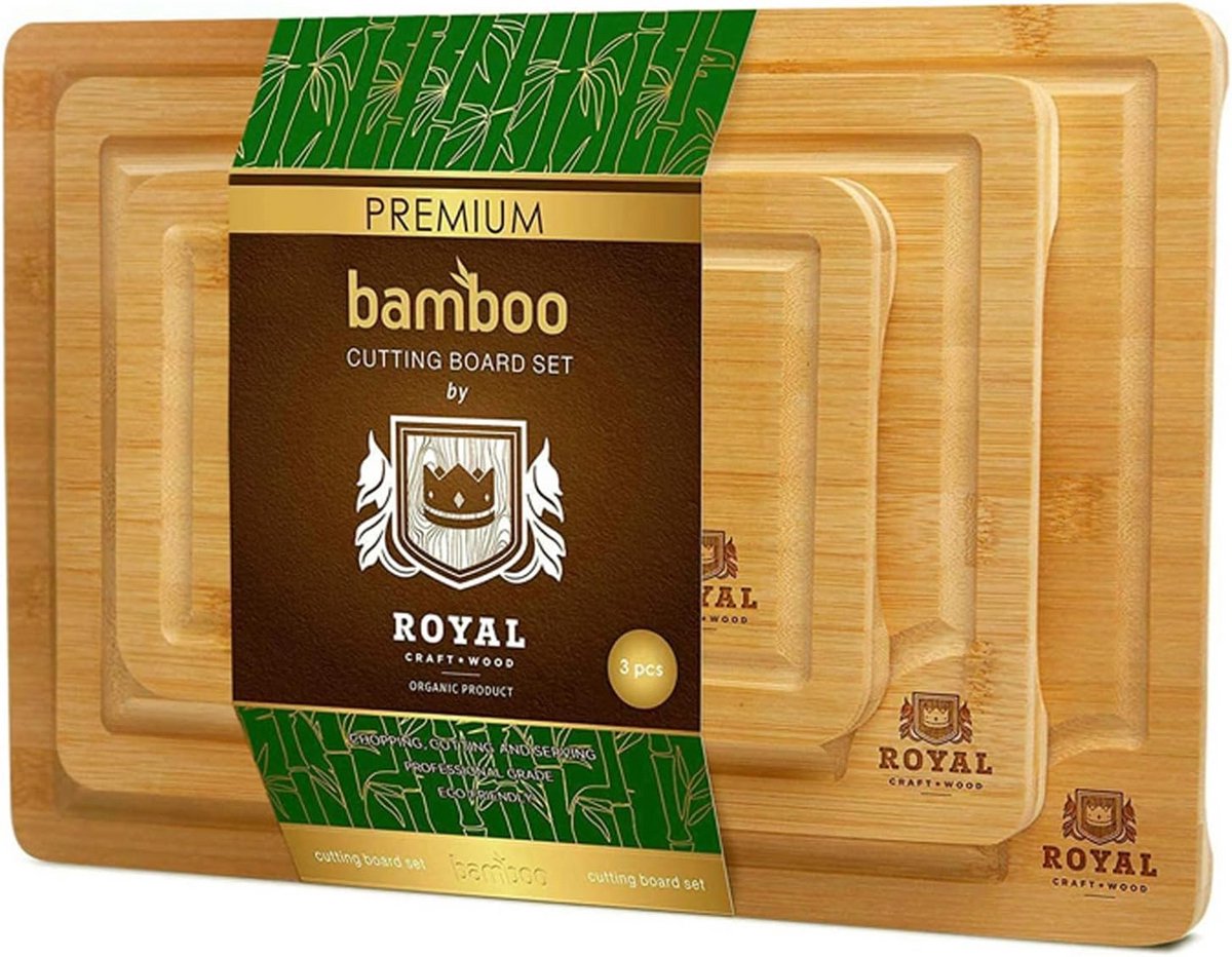 Set van 3 Luxe Bamboe Snijplanken voor Keuken