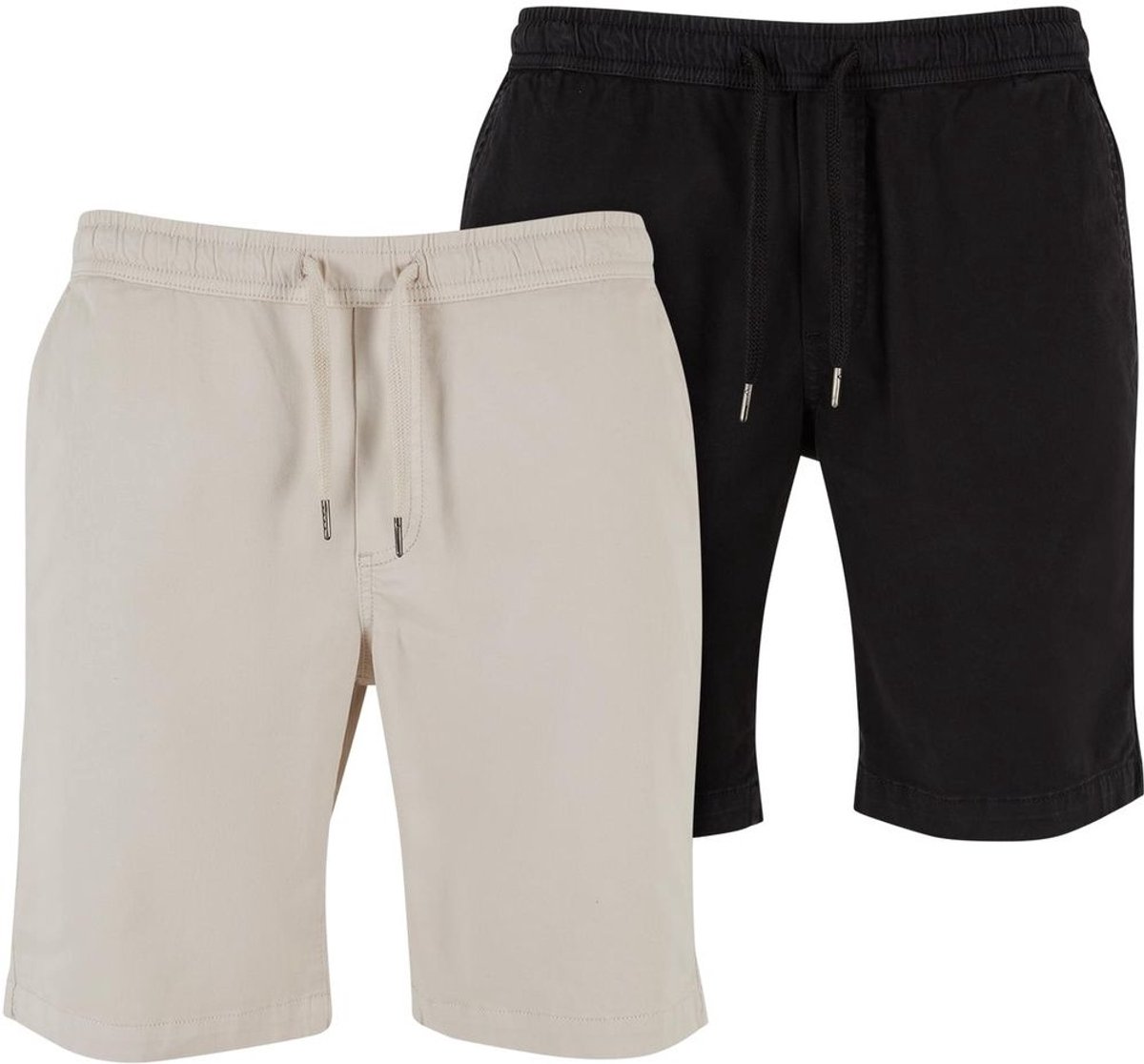 Urban Classics Stretch Twill Joggshorts 2Pack Korte broek S Grijs