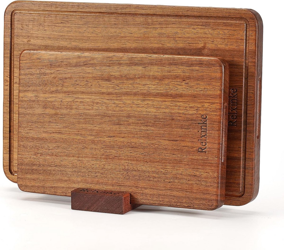Stevige Houten Snijplank van Massief Hout met Sapgoot en Opberghouder