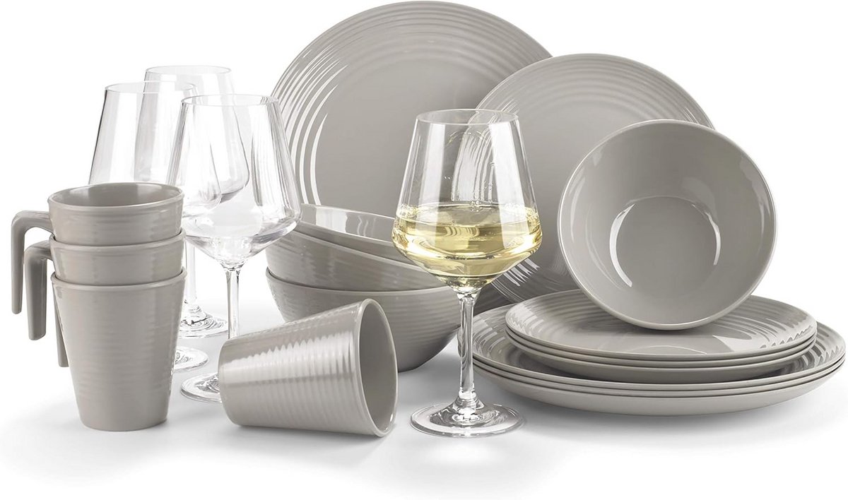 Melamine Camping Servies Set 16 tot 32 Delen voor 4 Personen Picknick