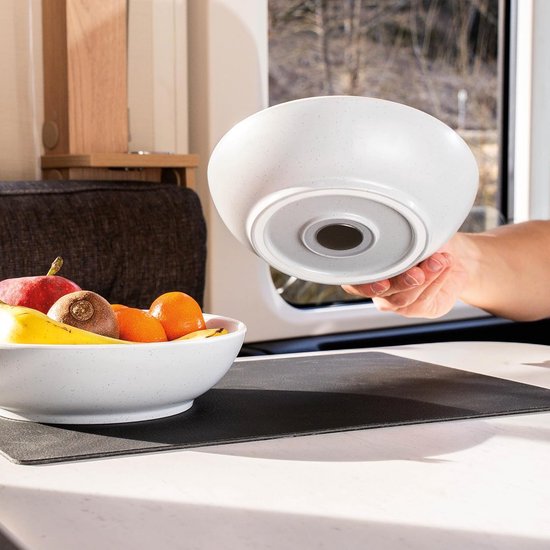 Onbreekbare Magneet-Serviesset voor Camper en Camping – 11-delig Kunststof Vaatwerk in Stone-Look voor Mobiel Gebruik — afbeelding 5
