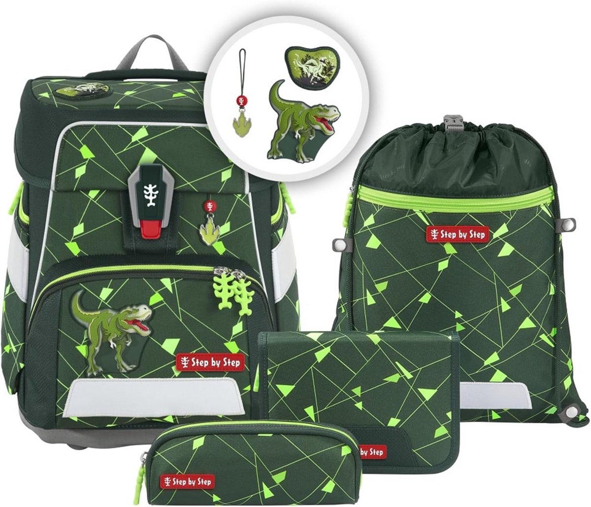 Complete 5-delige Schooltassenset voor Kinderen - Stevige Schooltas met Dino Thema