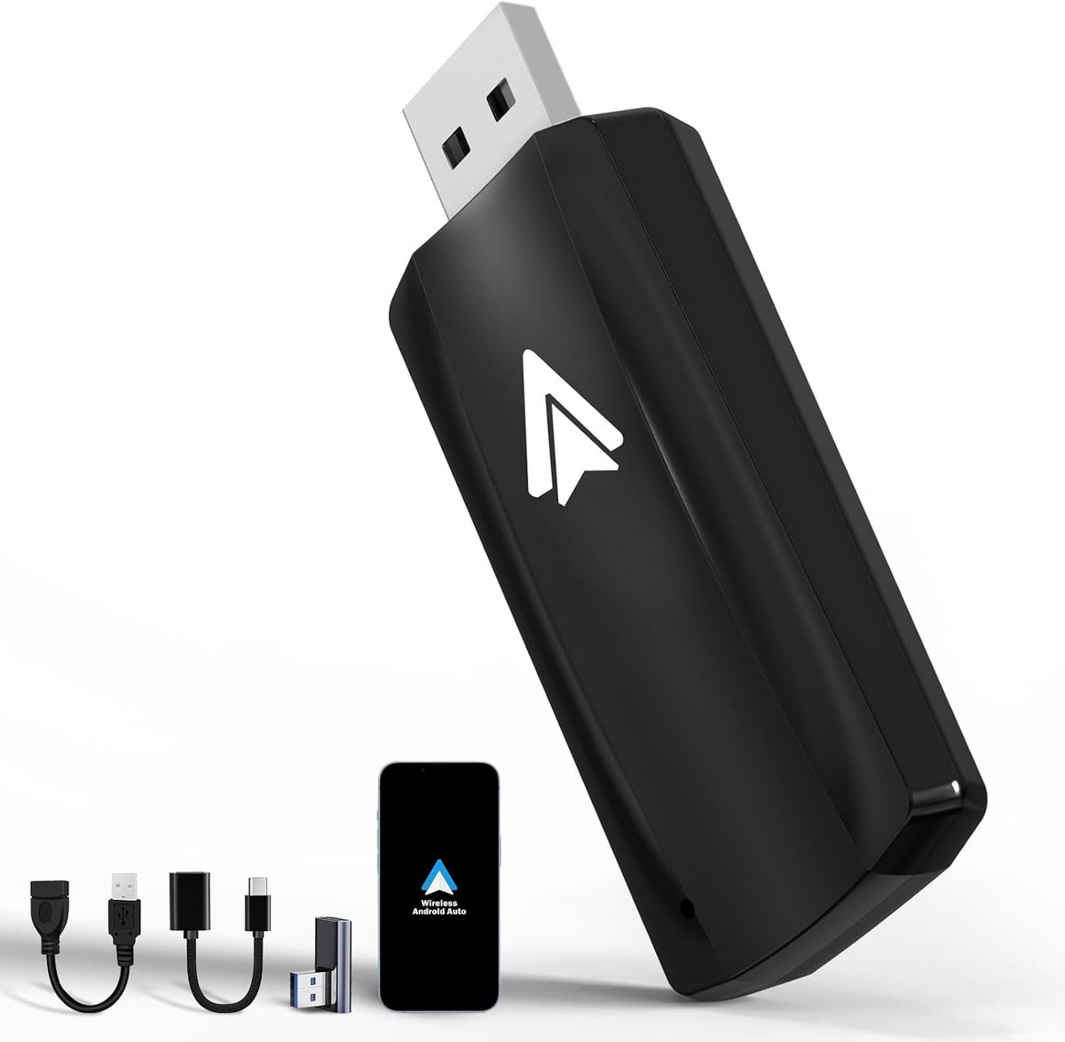 Draadloze Android Auto Adapter USB C/A - Upgrade Bedraad naar Wireless AA 2023