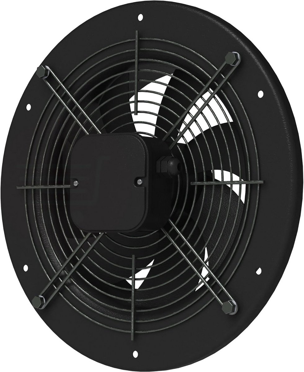 Krachtige Axiale Buisventilator 350mm Zwart - Afzuig & Toevoerlucht voor Industrieel Gebru