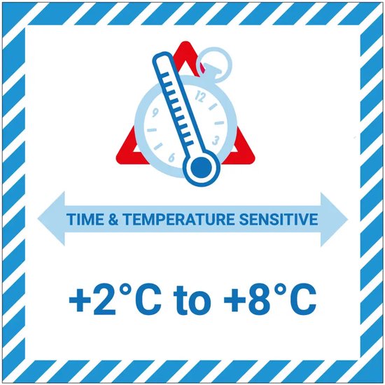 Time & temperature sensitive 2 tot 8 graden stickers op rol - 10 x 10 ...
