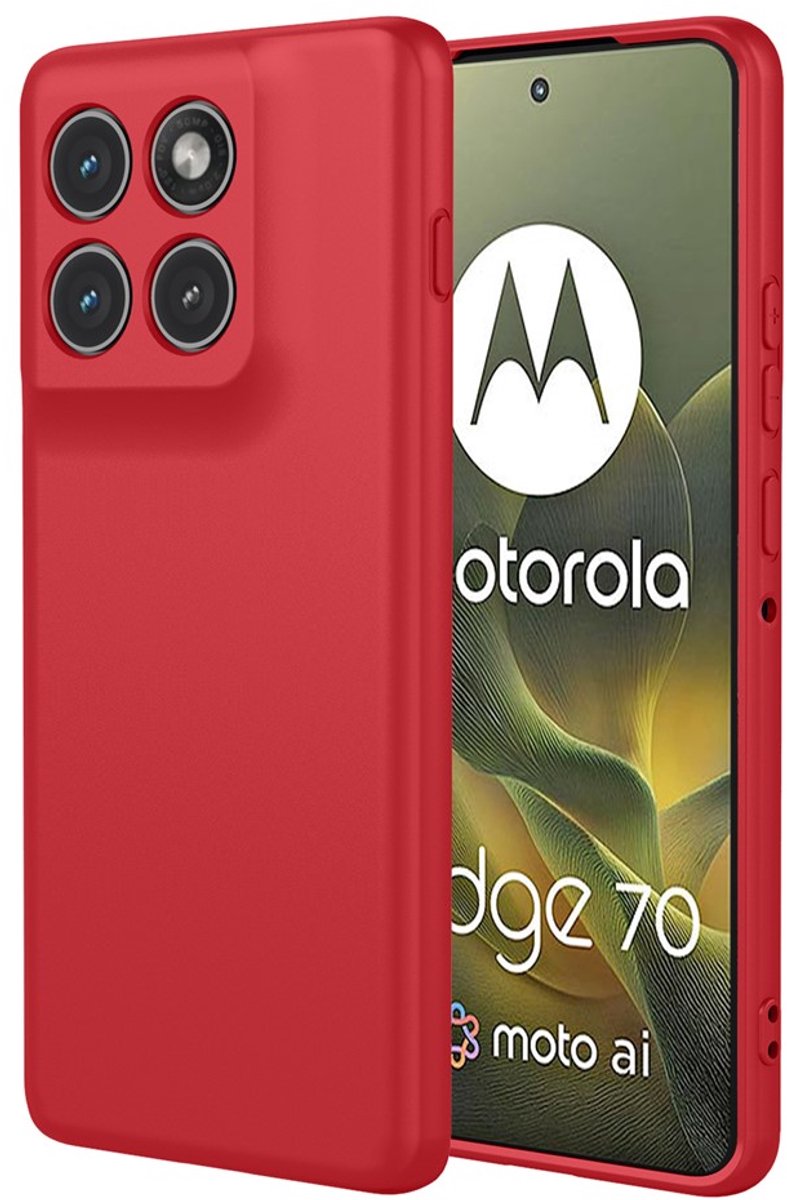 Hoesje geschikt voor Motorola Edge 70 - Phonesta Soft Silk Silicone Back Cover - Rood