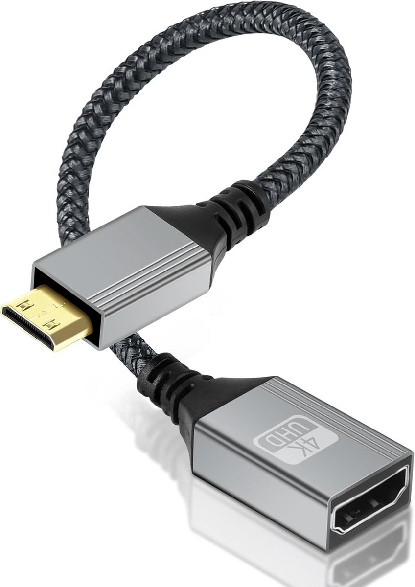 Mini HDMI naar HDMI Adapter Kabel 4K @60Hz voor Camera, Laptop en HD Apparaten