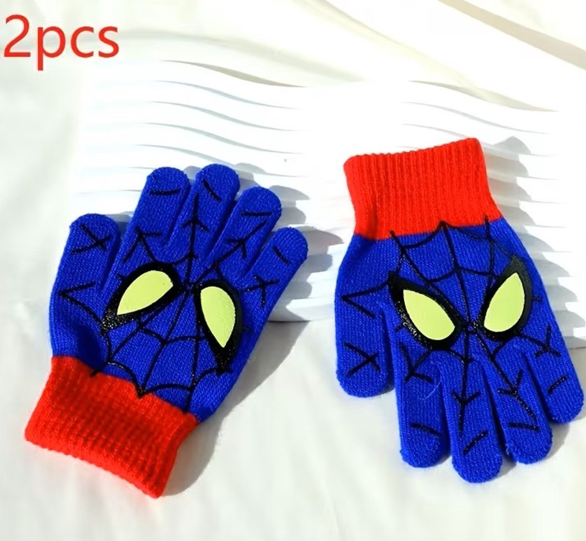 1 Paar Spider-Man handschoenen - Winter Warmte met Spider-Verse Design, Elastische Pasvorm, Volledige Vingerbedekking, Rood & Kleurencombinatie