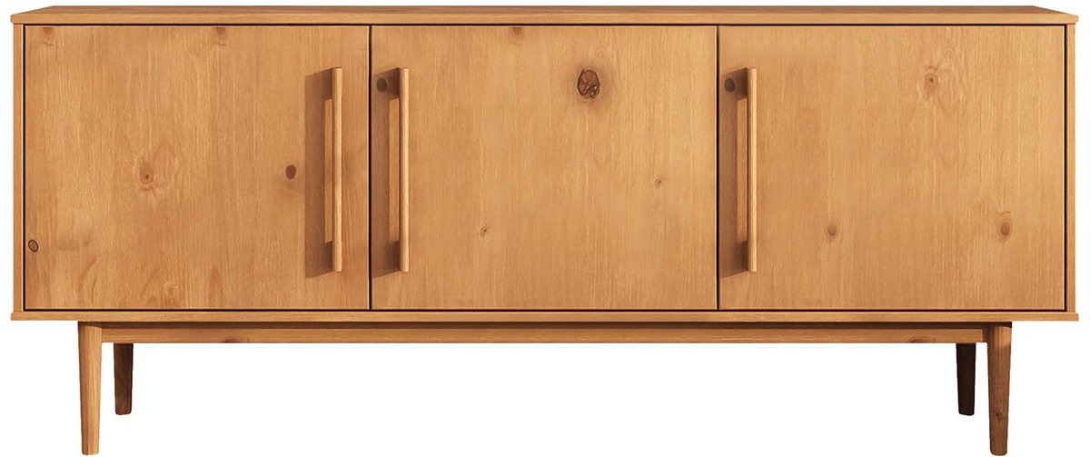 IDIMEX Sideboard TECCA 170 cm met 3 deuren van massief hout – eiken afwerking bruin