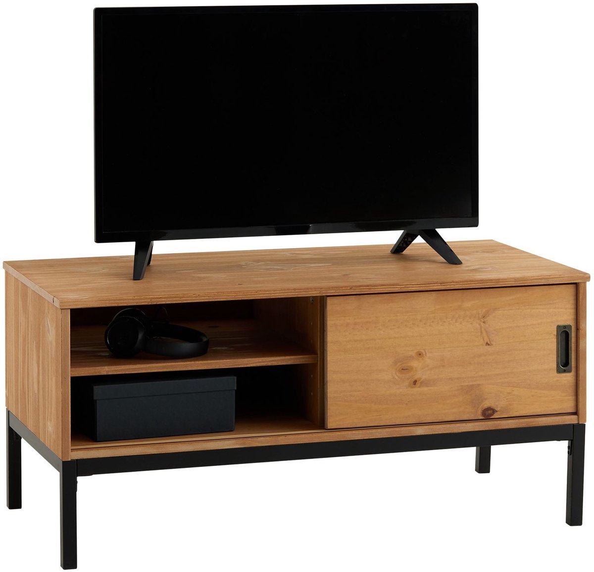 IDIMEX TV-lowboard SELMA 100 cm van massief hout - naturel bruin