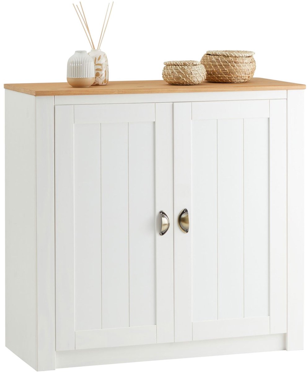 IDIMEX Ladekast BOLTON 90 cm van massief hout - wit/bruin