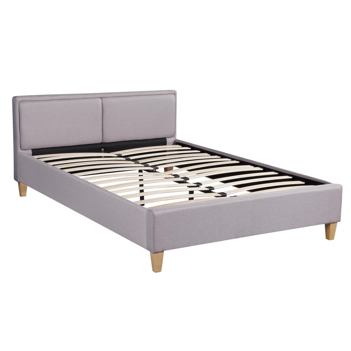 IDIMEX Gestoffeerd bed ANAIS 140x200 cm, grijze stof grijs