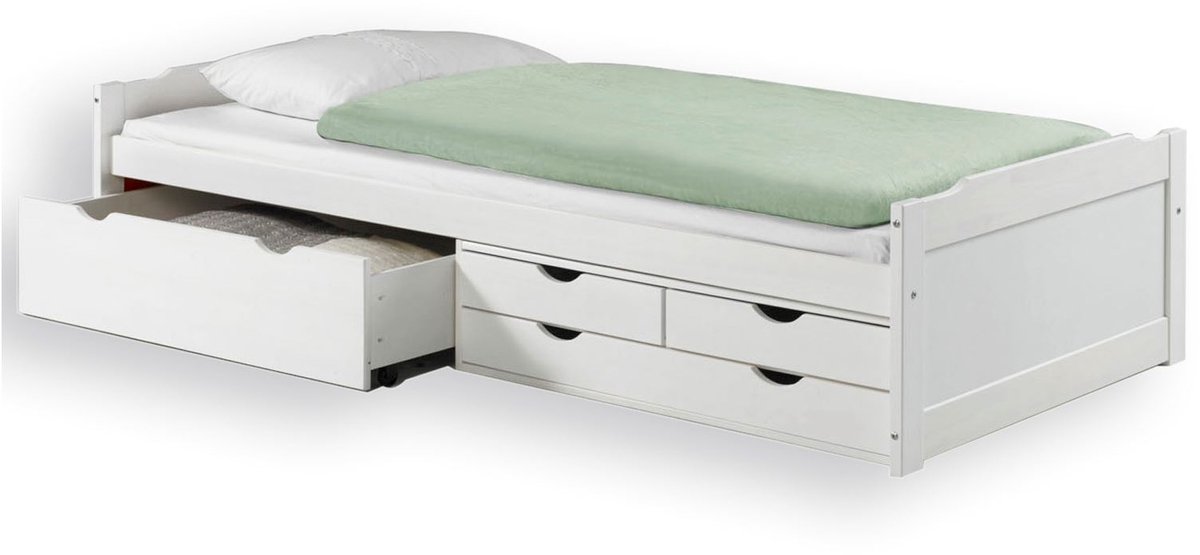Functioneel bed Stapelbed Ladebed ANDREA wit