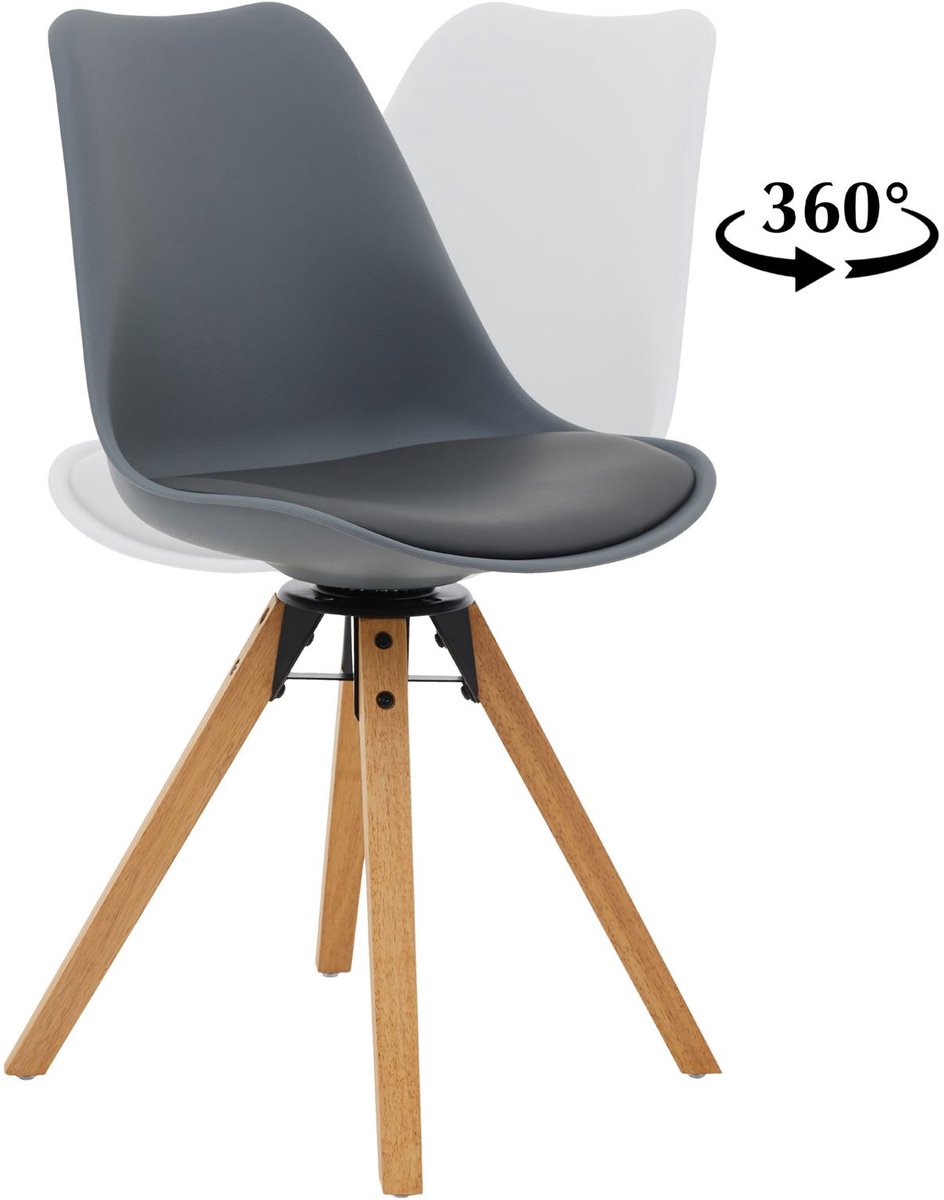 Eetkamerstoel BOLIVIA draaibaar in een 2-zits set van imitatieleer in retro design