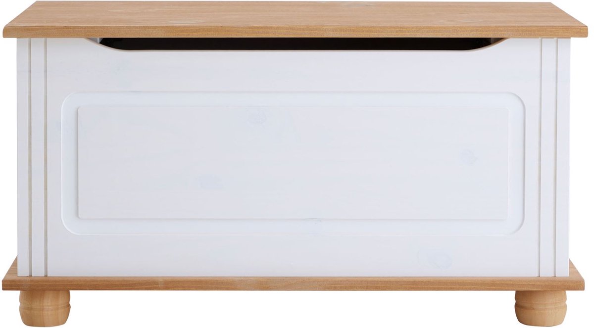 Bristol bankcommode, massief grenen, wit/bruin gelakt