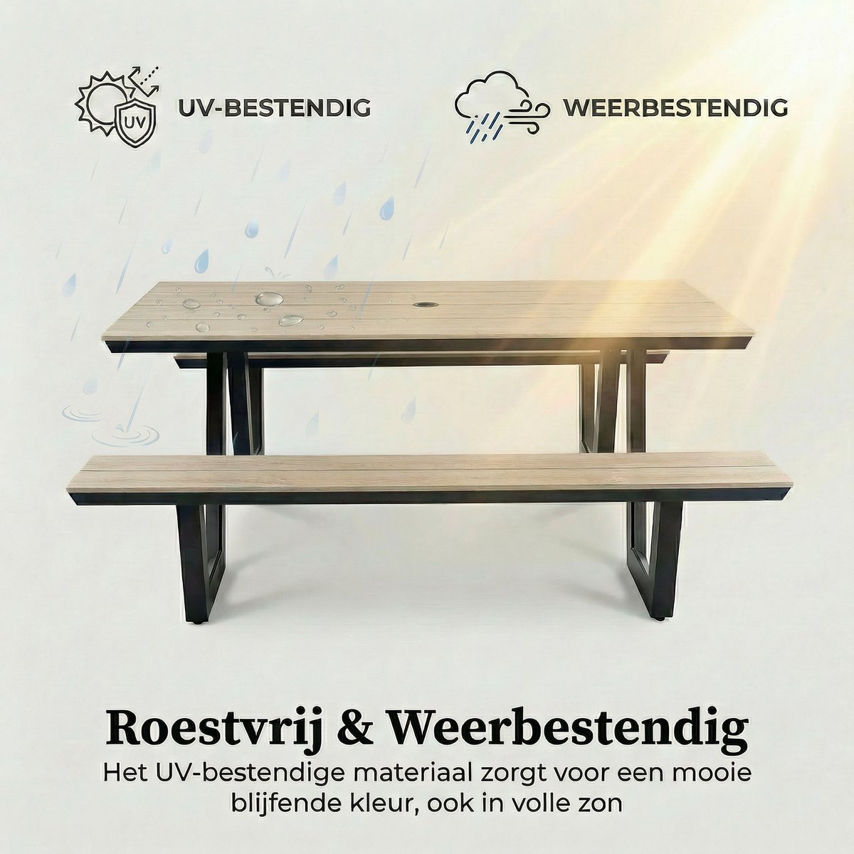 Coffee Bay Picknicktafel Wood: Polywood + Aluminium, 6-8 personen thumbnail 4