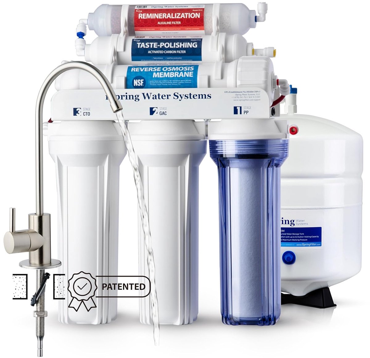 MELVRA Omgekeerde Osmose Systeem - 6-traps Waterfilter - 75 GPD - pH+ Alkalische Remineralisatie - NSF Gecertificeerd - Onderbouw Waterfilter - Drinkwaterfilter