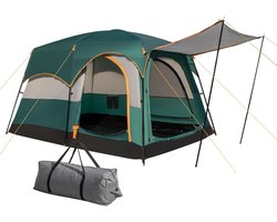 KOMFOTTEU Campingtent, waterdicht, voor 4-6 personen, tunneltent, groot met 3 ingangen en voortent, koepeltent, groepstent, familietent, draagbaar met opbergtas, tent, outdoor, voor reizen, trekking en