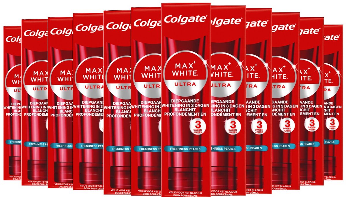 Colgate Tandpasta Max White Ultra Freshness Pearls - 12 x 75 ml - Voordeelverpakking
