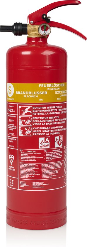 Smartwares FEX-15226 Brandblusser – Schuim – 2 liter – Brandklasse AB – Inclusief bevestigingsbeugel