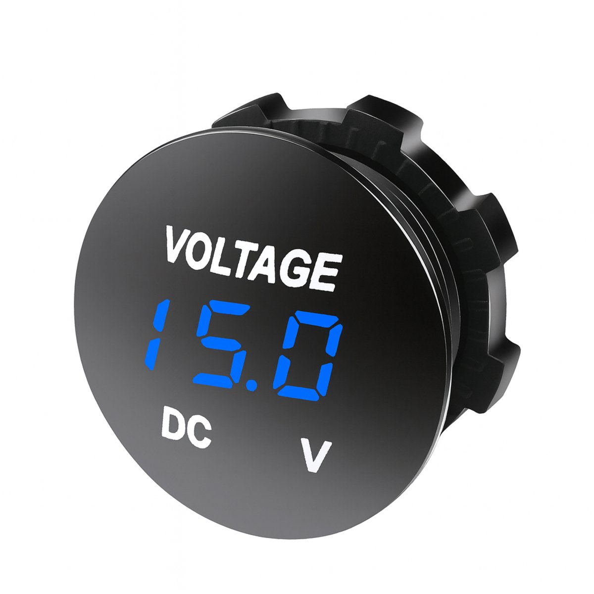 THAR Inbouw Voltmeter 12V/24V – Digitale LED Spanningsmeter - Blauw