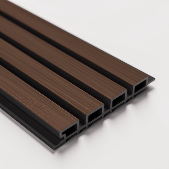 Panneau Extérieur WPC Barnwoodweb Brun Foncé – 270 × 20 × 2,6 cm - Revêtement de Façade et Mur Composite Durable
