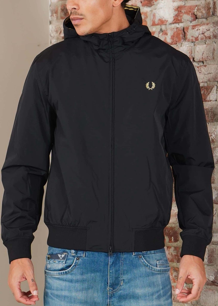 Fred Perry Hooded brentham jacket Zwart