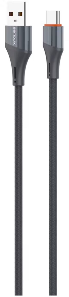 Serioux USB-A naar USB-C Kabel 2 m – 30 W – Dataoverdracht & Opladen – Universeel – Grijs