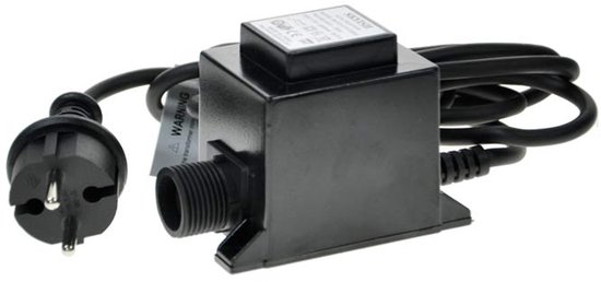 Zwarte Skyish AC/AC adapter met Europese stekker en aansluiting.