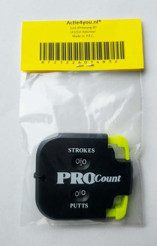 Actie4you® - Golf Score Teller - Golfaccessoires - Dubbele Wijzerplaat voor 2 Spelers - Scoreteller - Golf Slagen- & Putting Teller - Golfballen Golf Slagenteller - Zwart Geel van Merkloos — afbeelding 4