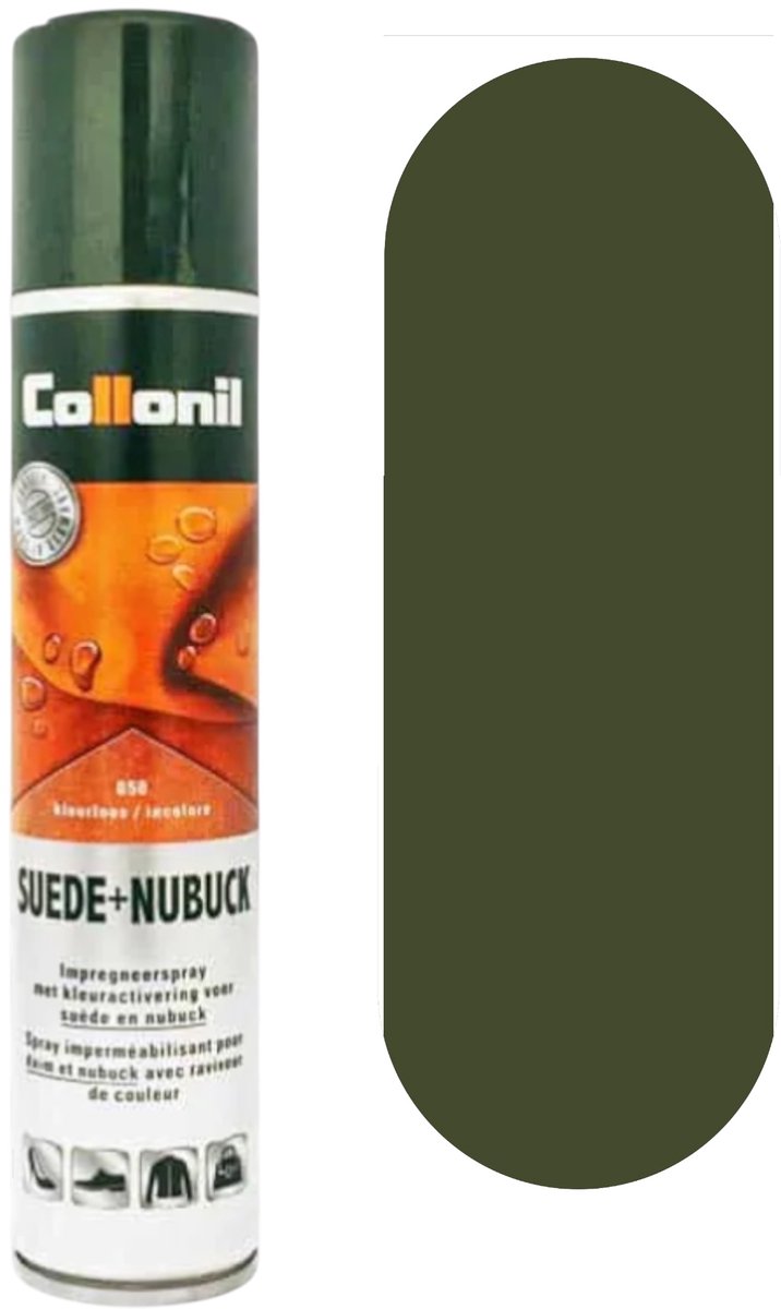 Collonil suede nubuck spray - kleur groen "Forest Green" - leeronderhoud