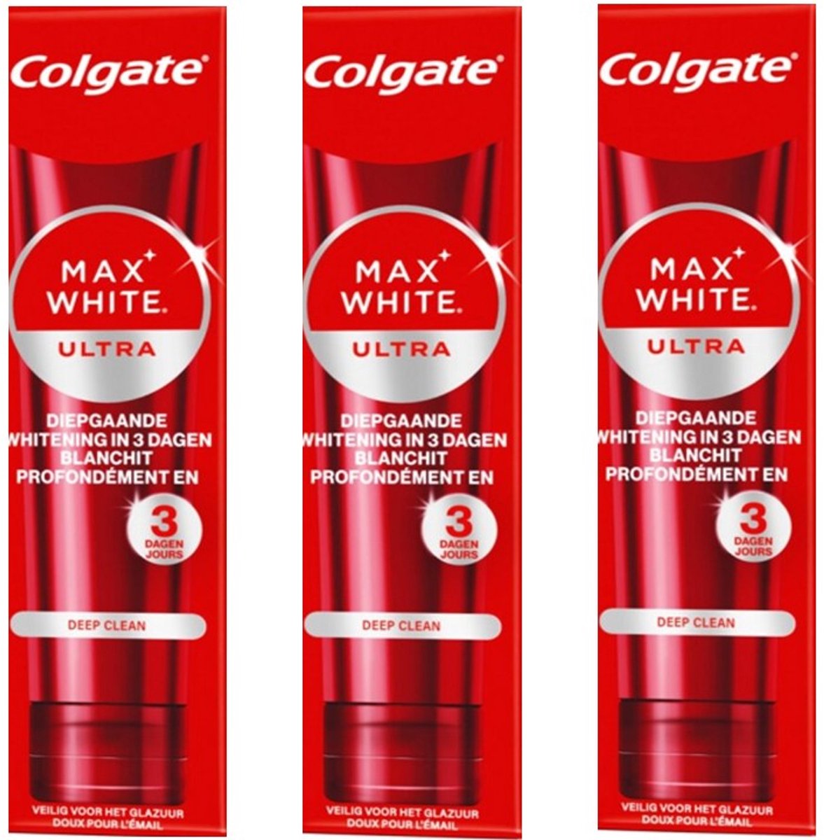 Colgate Tandpasta Max White Ultra Deep Clean - 3 x 75 ml - Voordeelverpakking