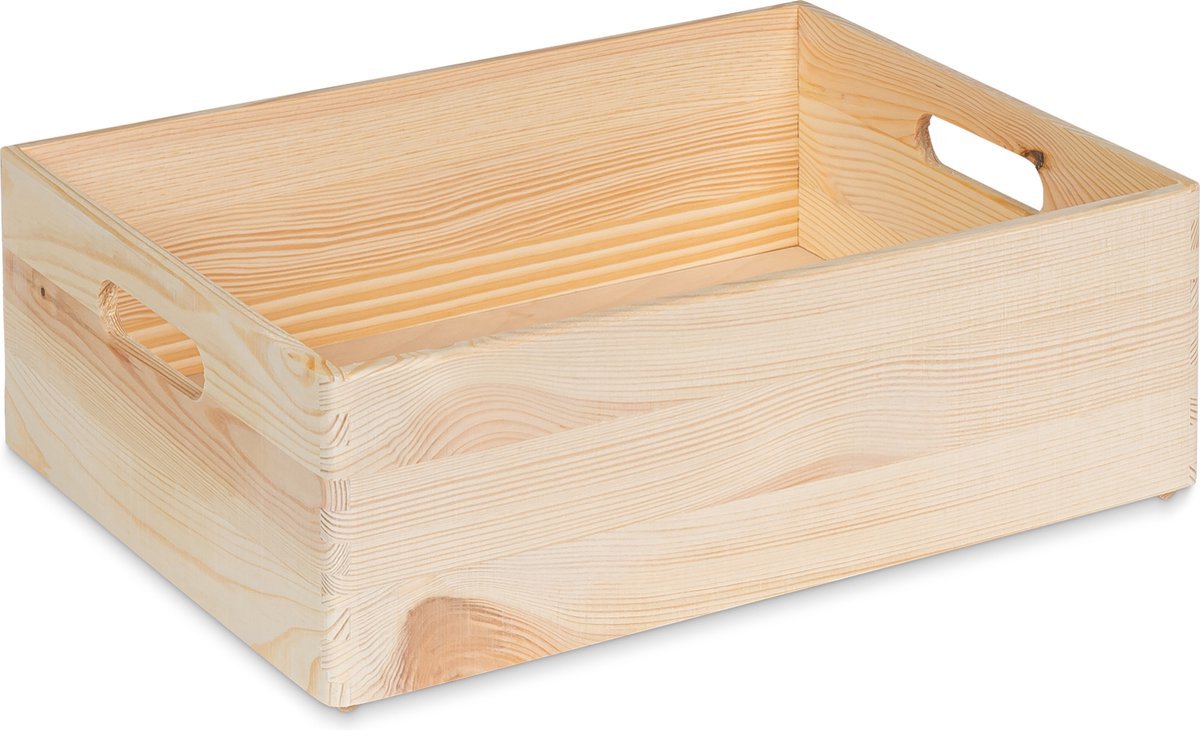 HAUDT® Houten stapelkist - KIM Midi - 39,5 x 29,5 x 13 cm - naturel - kist - opbergkist - opslag