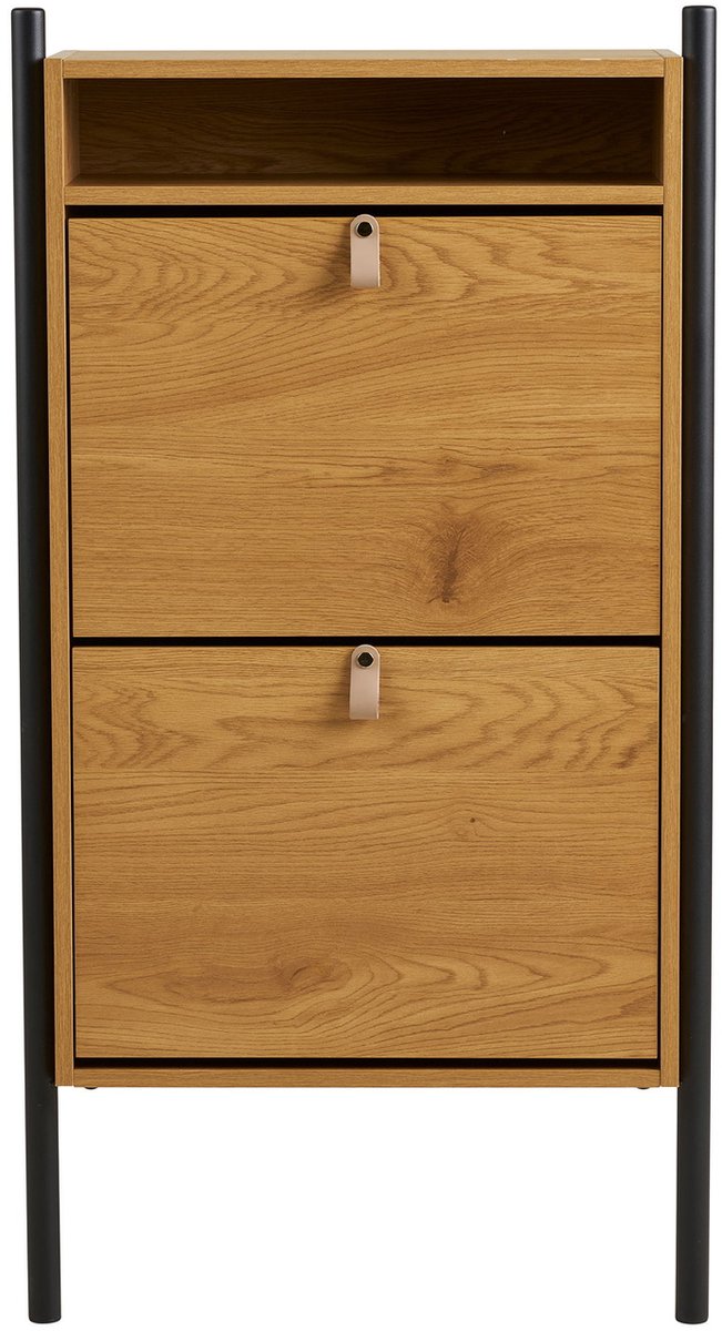 Elna schoenenkast 2 kleppen eikendecor.