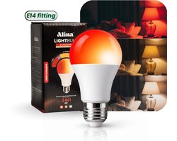 3-Kleuren Indraailamp (Rood licht, Amber & Wit) – Ondersteunt Bioritme & Slaap – Flikkervrije Verlichting – E14 – Energiezuinige Lamp - Roodlicht - Amber Licht - Roodlicht Indraailamp