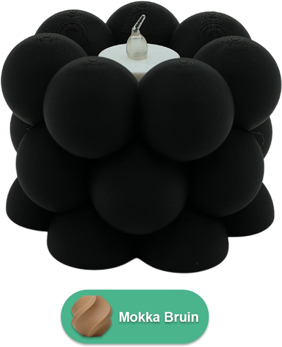 Lovora Waxinelichthouder Bubble - Mokka Bruin - 3d geprint - Moderne woonaccessoire - Stijlvolle waxinelichthouder