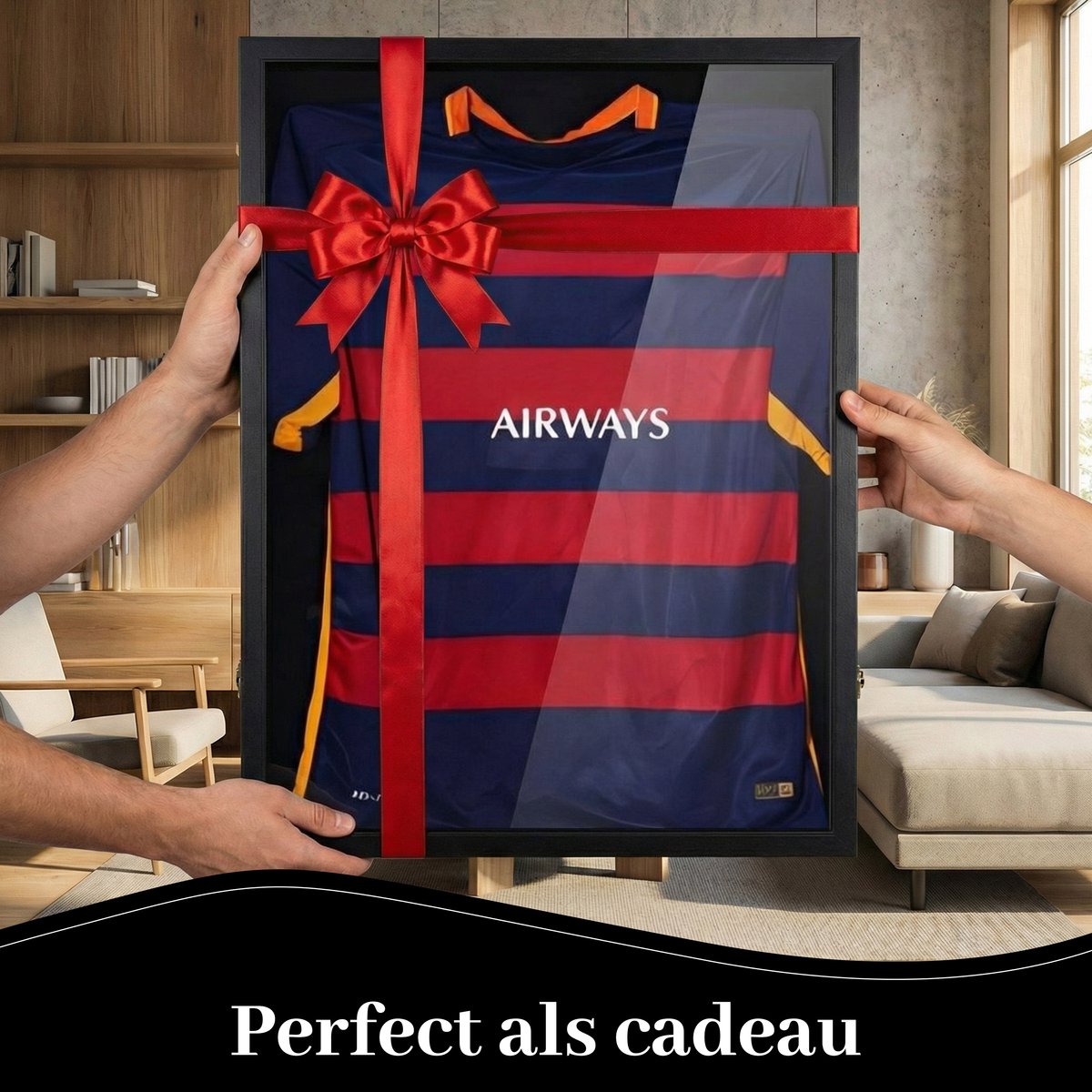 Bayt Wissellijst- Fotolijst - Inlijsten Voetbalshirt - Diepe lijst - 60x80cm - 3D Box Frame - Zwart — cadeau in Wonen & Interieur - foto 4