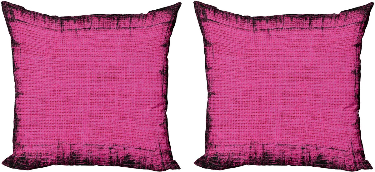 ABAKUHAUS Magenta Decoratieve Kussenhoez Set van 2, Futuristisch Grungy Turquoise, 45x45 cm, Fuchsia Roze