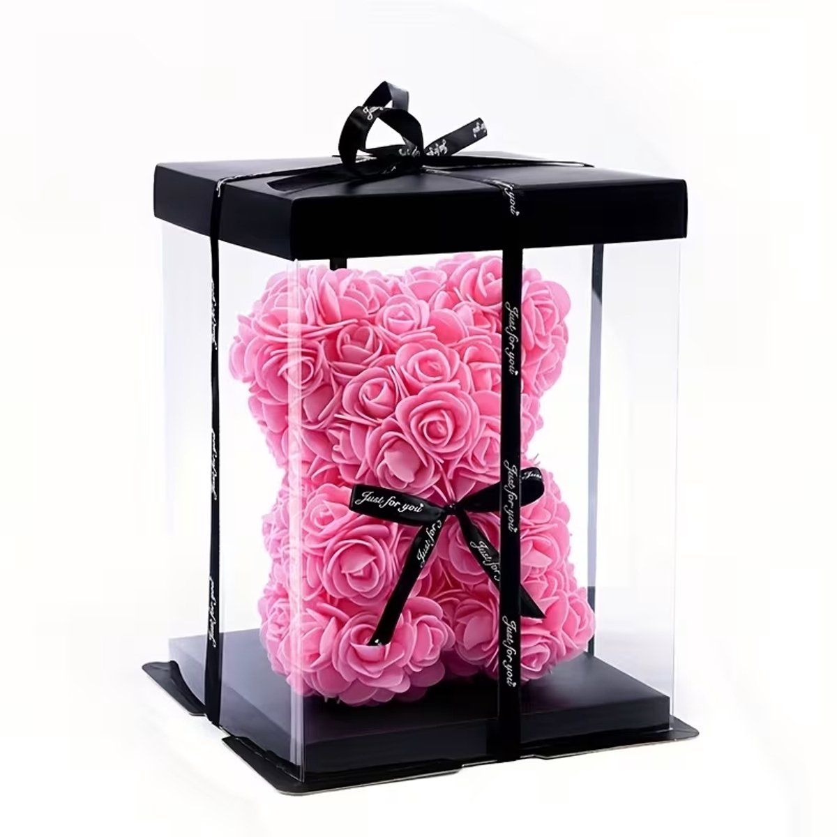 Rozen beer - Rose Bear - 25 cm - Inclusief Giftbox - Roze