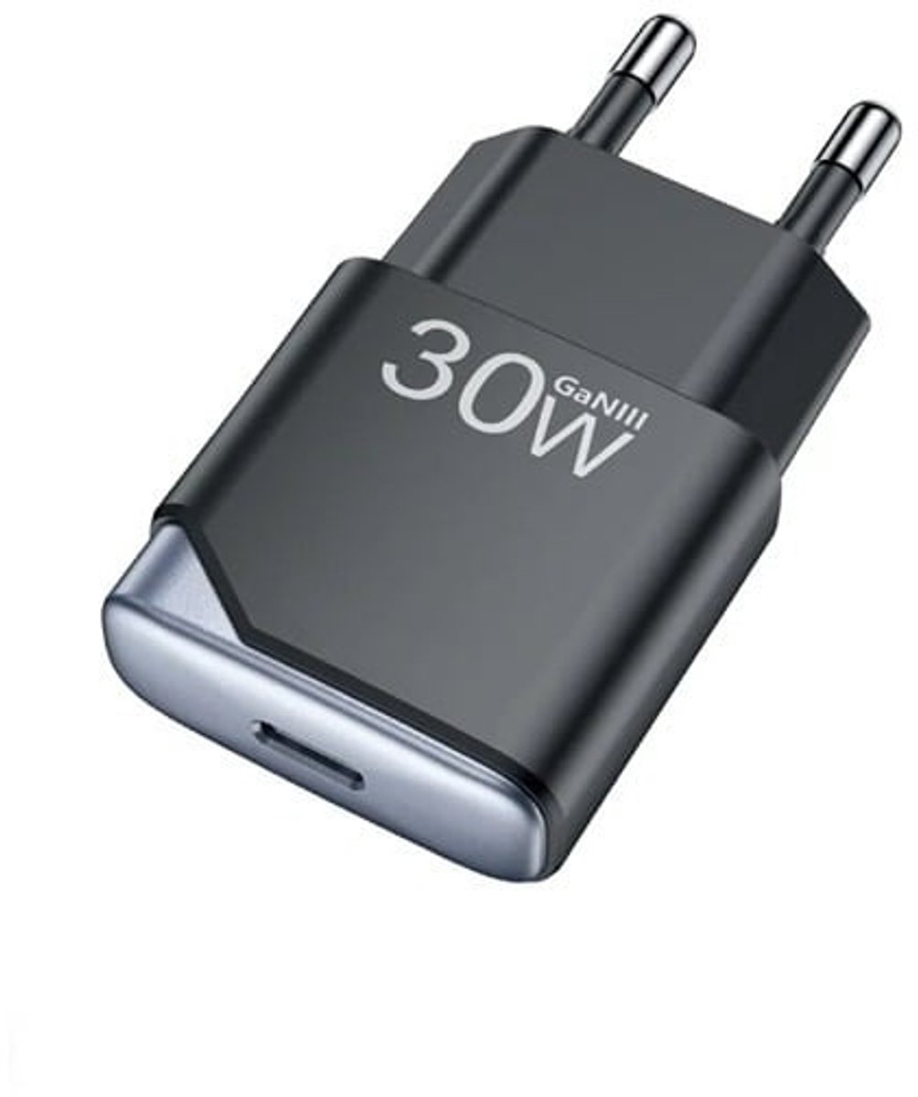 OneOne 30W snellader met USB C poort. PD PPS Quick Charge lader. Platte GAN oplader adapter past op Apple iPhone 15, iPhone 15 Plus, 15 Pro, 15 Pro Max, iPhone 16, 16 Plus, 16 Pro, iPhone 17, 17 Air, 17 Pro, 17 Ultra