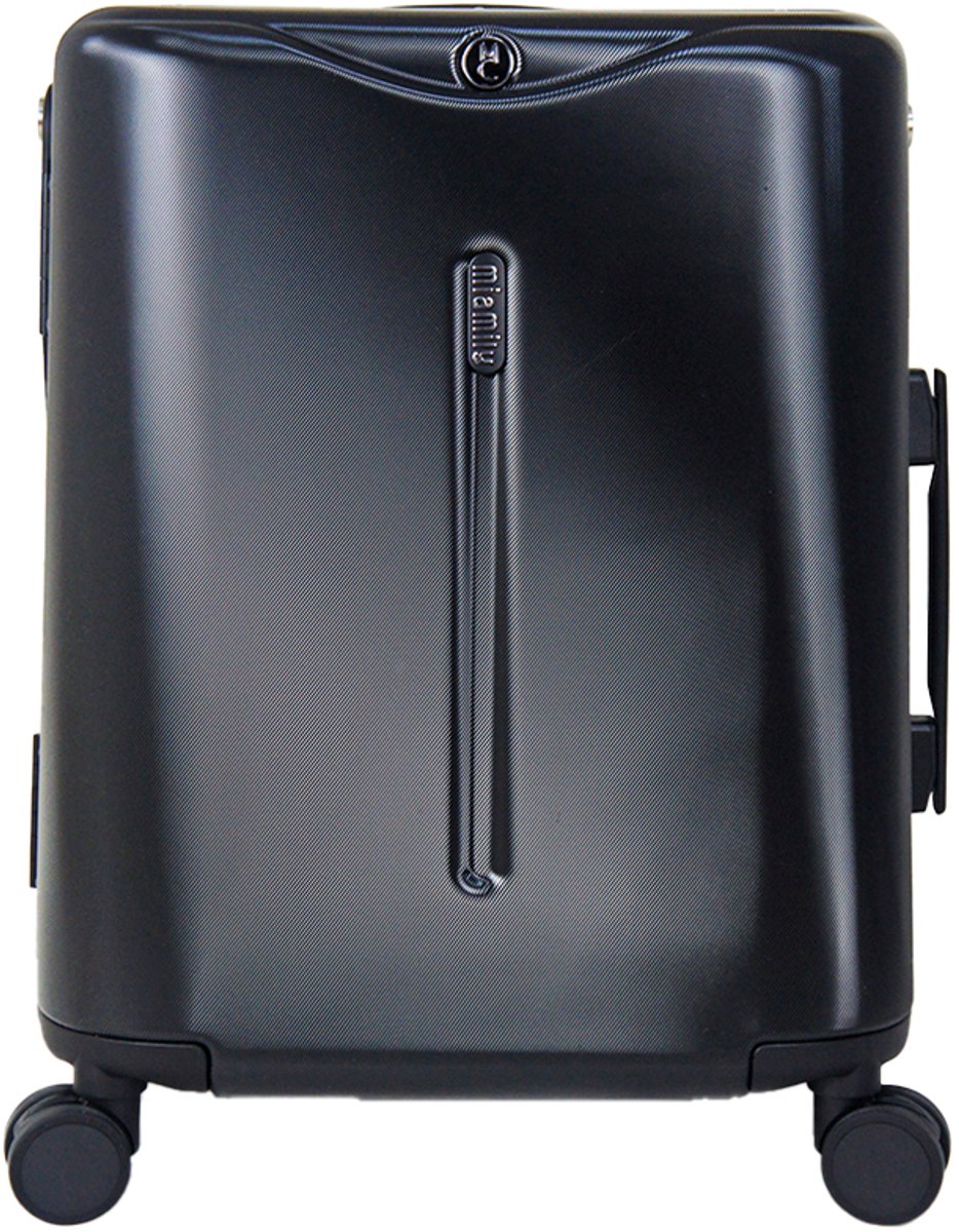 MiaMily Carry-On - Handbagage koffer - Ride-on voor kinderen - Met zitje tot 100kg - TSA slot - Midnight black